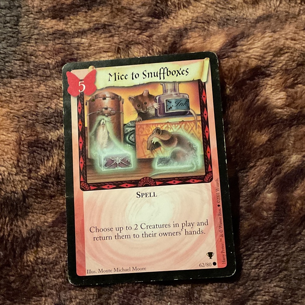 Mice to Snuffboxes Spell Card Harry Potter trading card game 62/80